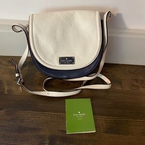 Kate Spade navy white saddle bag crossbody purse